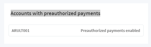 Accounts With Preauthorized Payments