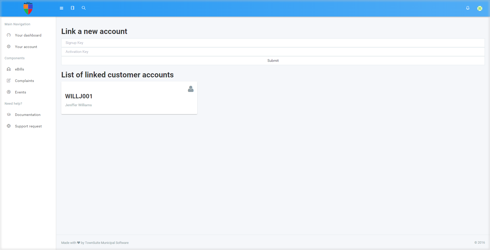 Link Account Interface