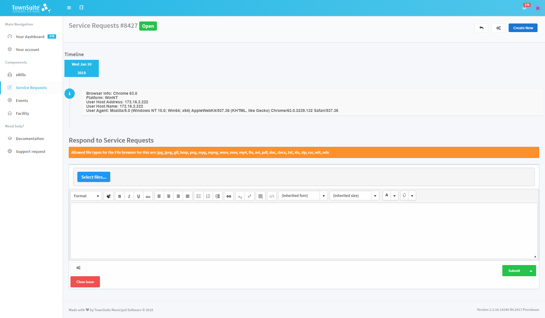 Detailed View Of Inspection Request