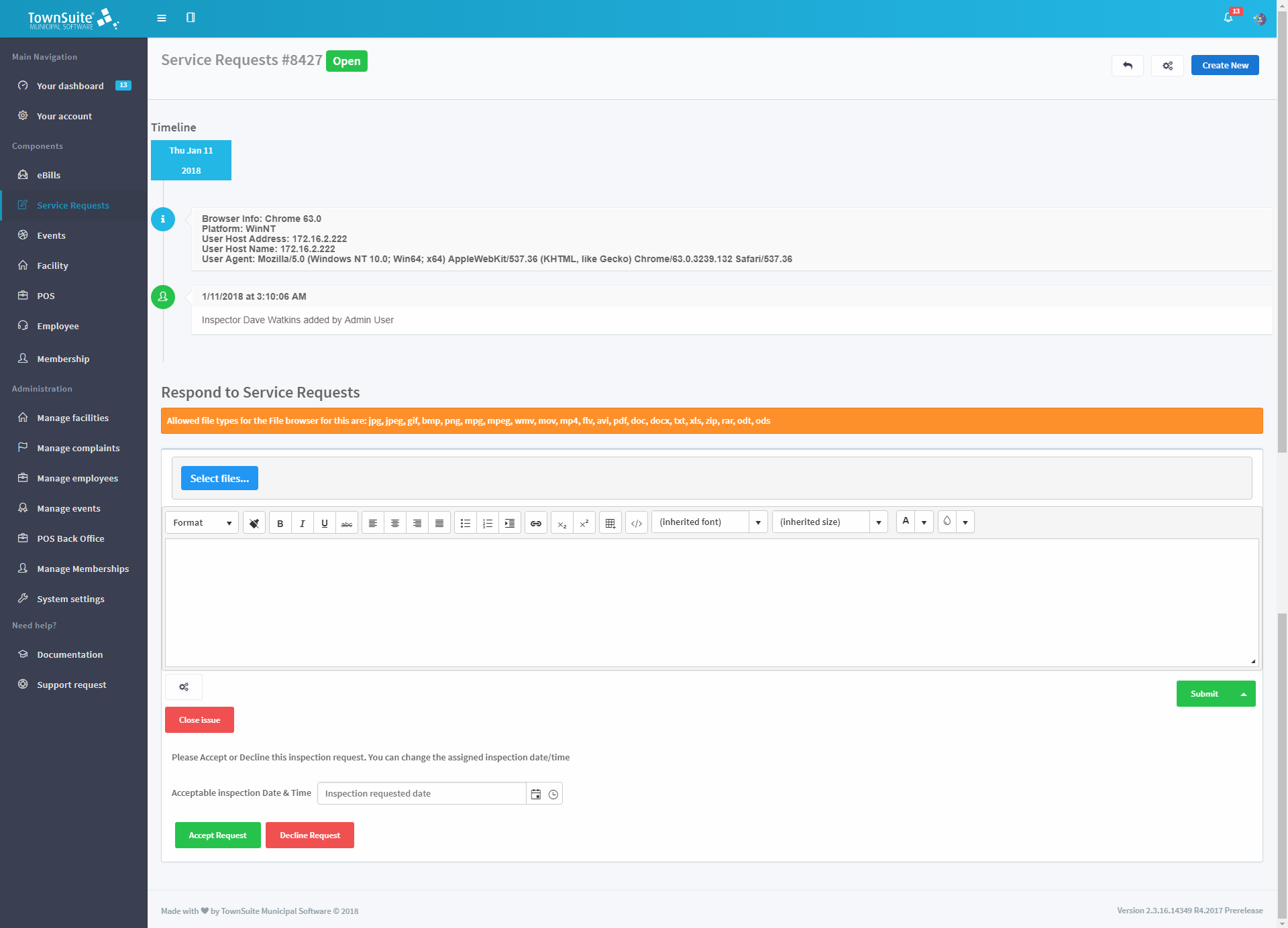 Inspector Detailed View