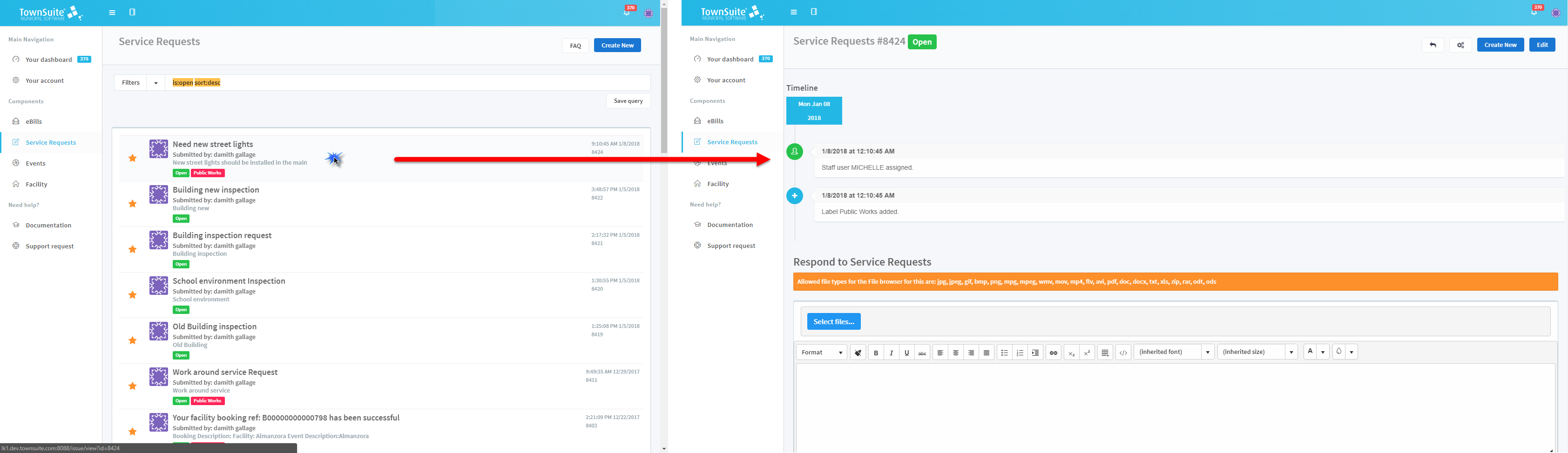 View Service Requests By Citizen