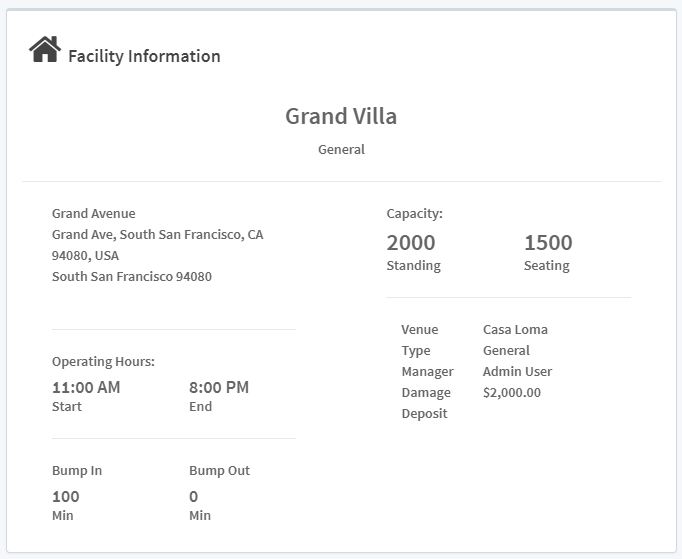 Facility Information