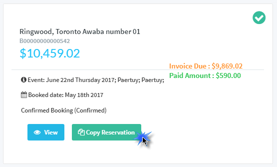 Reservation Copy Button